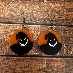 Nightmare before Christmas Oogie Boogie orange acrylic earrings